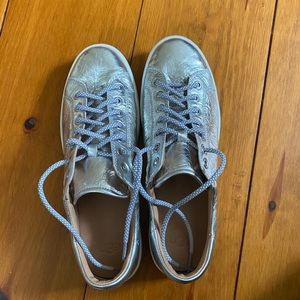 Metallic Silver UGG Low Top Sneakers